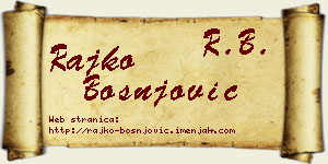 Rajko Bošnjović vizit kartica